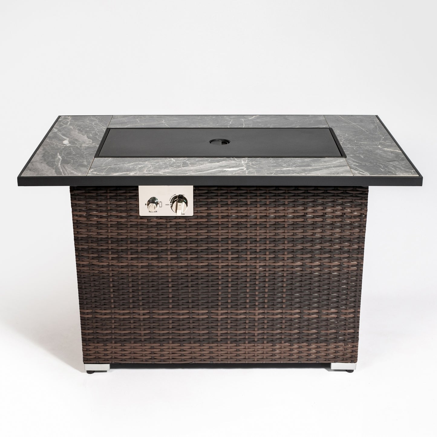 44 Outdoor Propane Fire Pit Table, Ceramic Tabletop Gas Fire Table