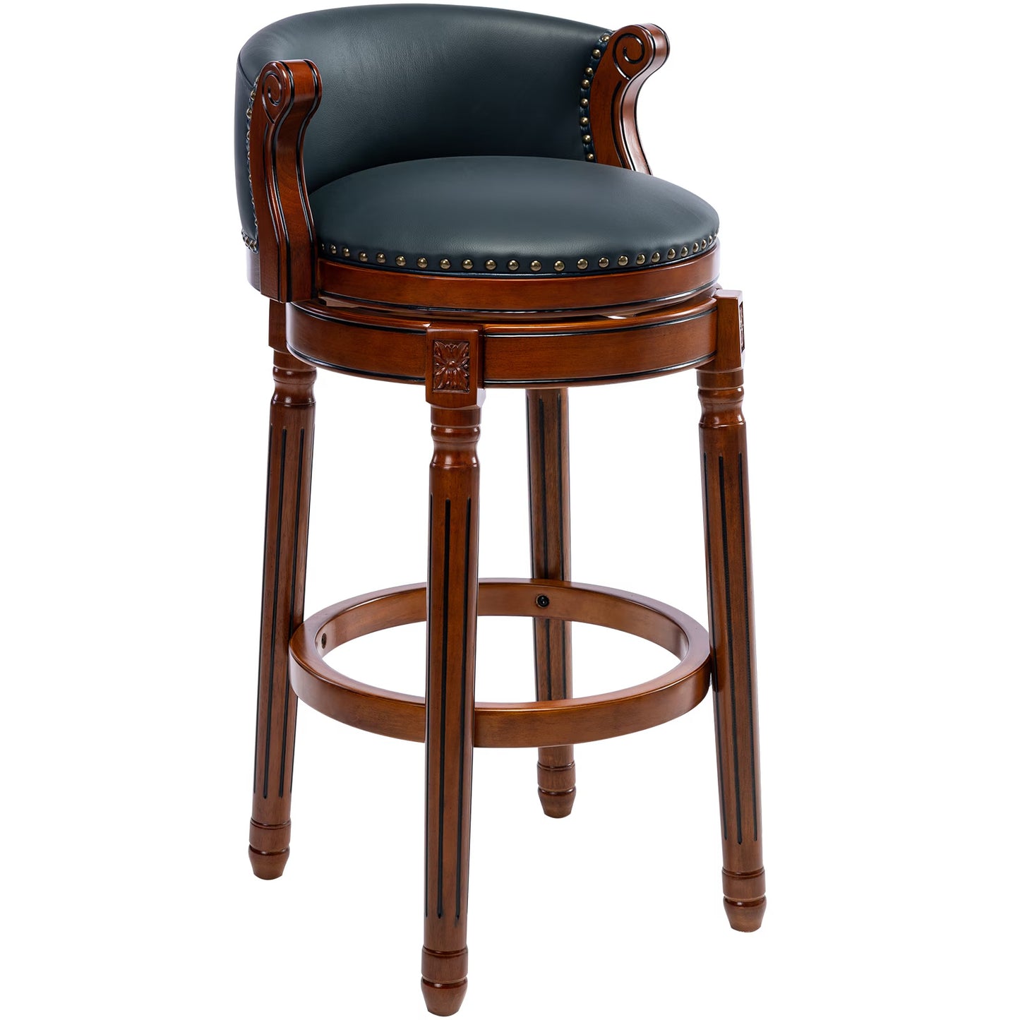 Cowhide Wooden Bar Stool