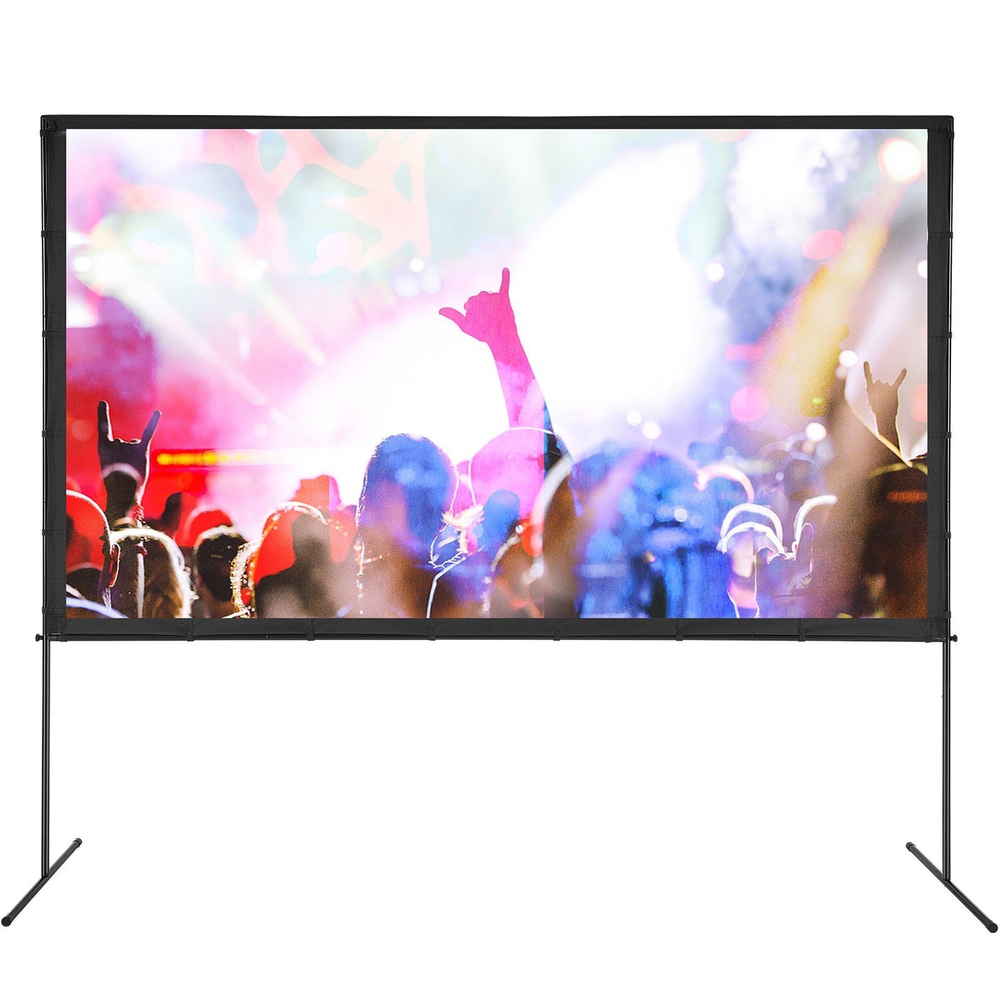 VEVOR Projector Screen With Stand, 120 Inch 4K 1080 HD Outdoor Movie Screen With Stand, Wrinkle-Free Projection Screen With Bar Feet And Carry Bag, For Home Theater Cinema Backyard Movie Night