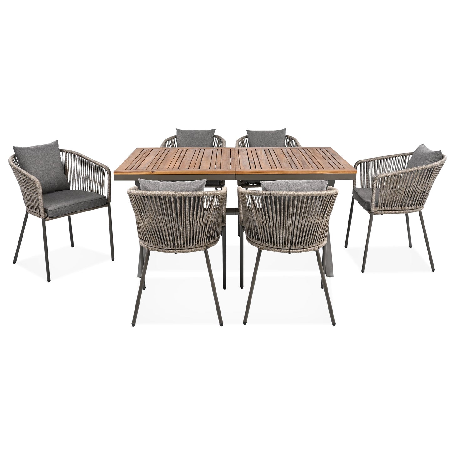 7 Pieces Patio Dining Set, All-Weather Outdoor Furniture Set with