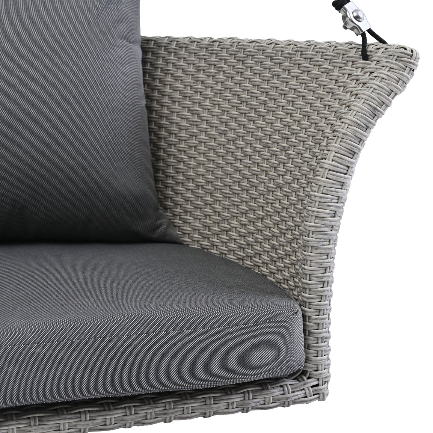 GO 51.9 2-Person Hanging Seat, Rattan Woven Swing Chair, Porch Swing With Ropes, Gray Wicker And C