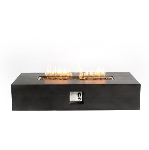 50000 BTU Large Rectangular Stone Gas Fire Pit With Lava Canopy