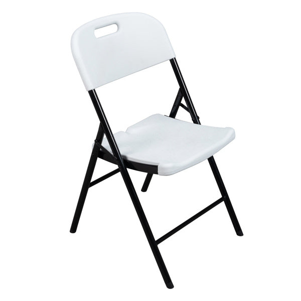 4pcs White Courtyard Plastic Folding Chairs