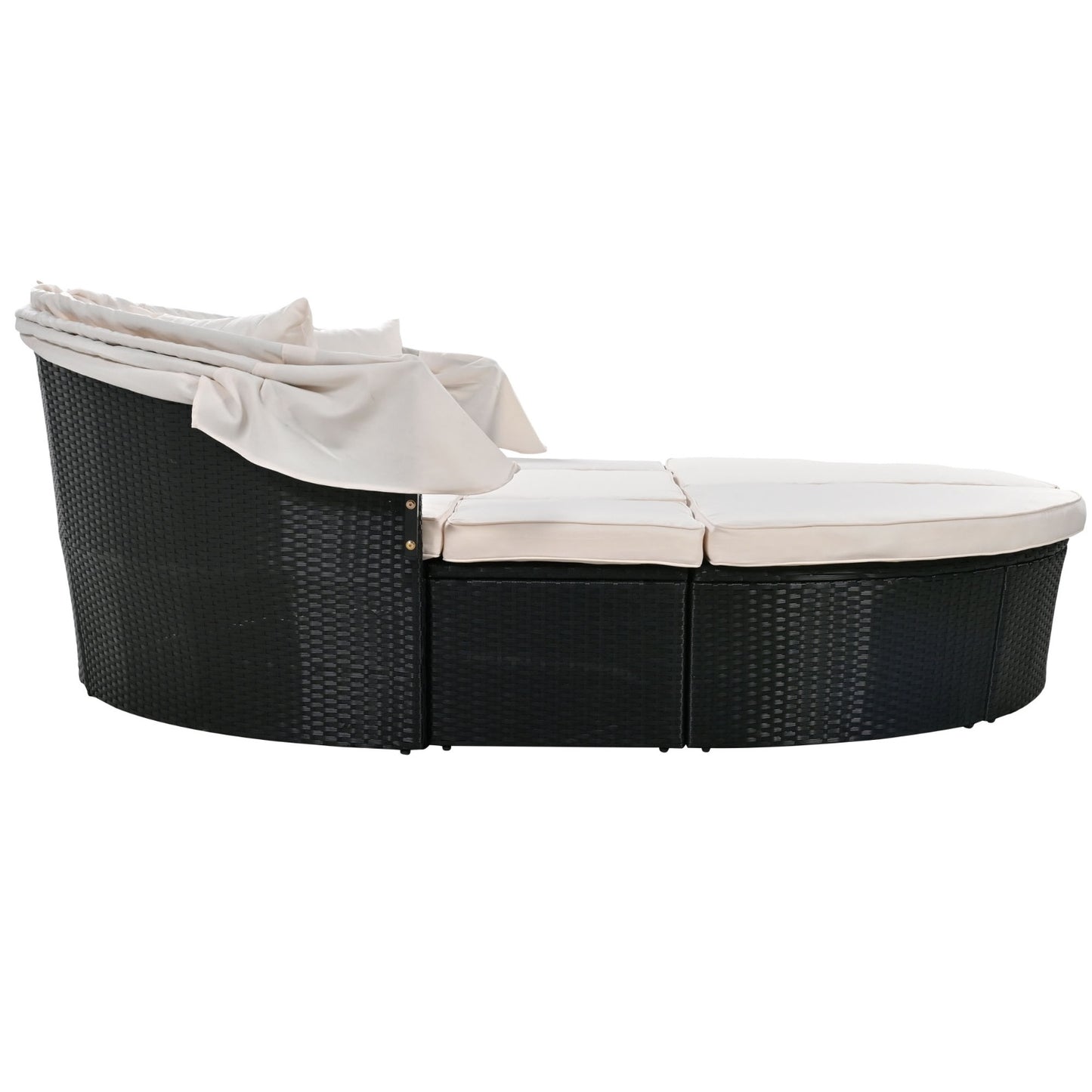 Circular Outdoor With Retractable Canopy Willow Bath Bed