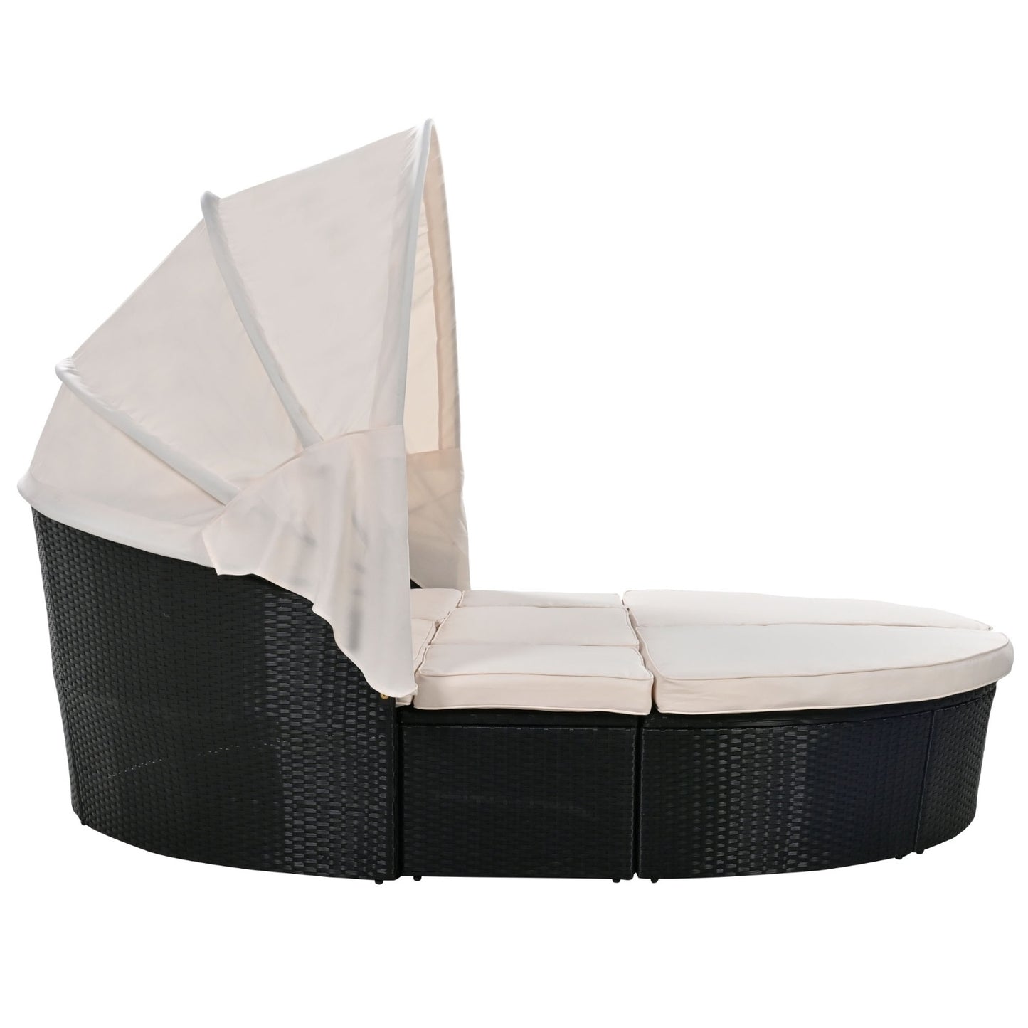 Circular Outdoor With Retractable Canopy Willow Bath Bed